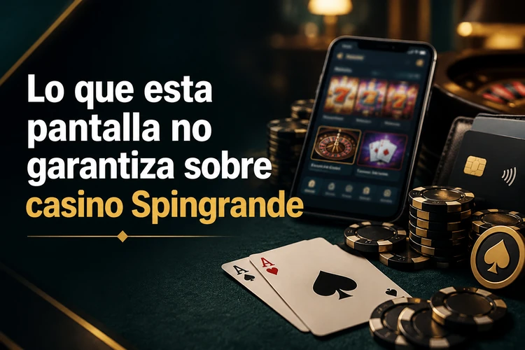 Lo que esta pantalla no garantiza sobre casino Spingrande